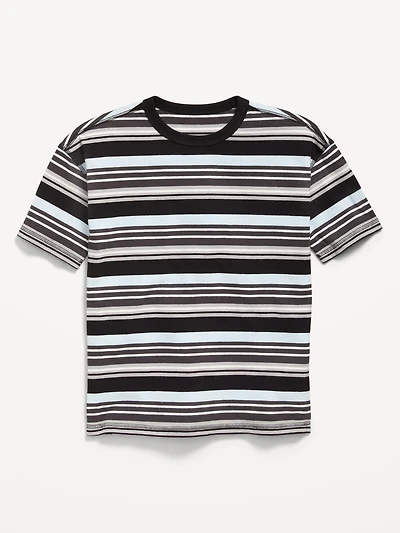 Oversized Short-Sleeve Striped T-Shirt for Boys