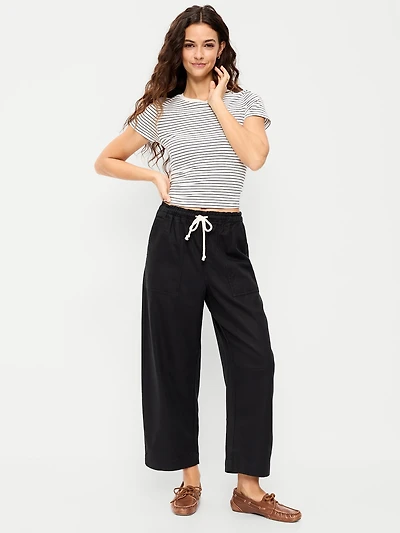 High-Waisted Utility Ankle Pants