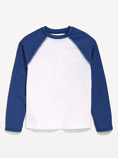 Raglan-Sleeve Rashguard Swim Top for Boys
