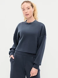 Bounce Fleece Crew-Neck Cropped Top