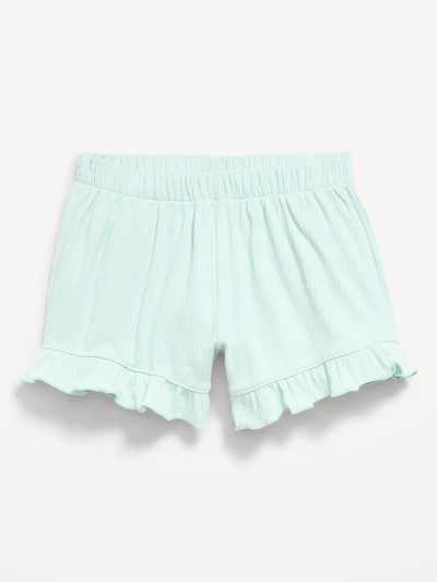 Ribbed Ruffled Shorts for Toddler Girls
