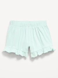 Ribbed Ruffled Shorts for Toddler Girls