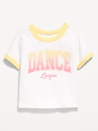Short-Sleeve Ringer Graphic T-Shirt for Toddler Girls