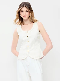 Sleeveless Longline Denim Vest