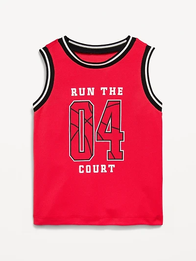 Mesh Graphic Basketball Tank Top for Toddler Boys