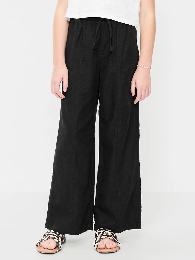 Pull-On Linen-Blend Pants for Girls