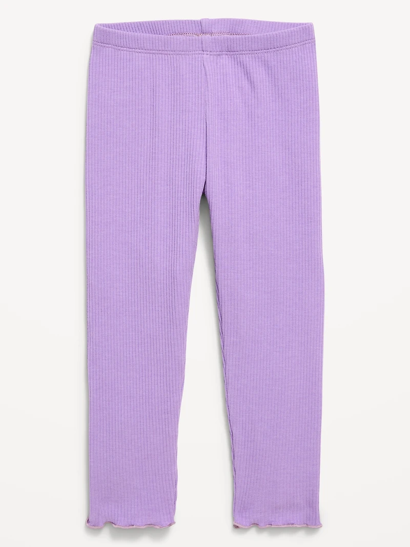 Rib-Knit Full-Length Leggings for Toddler Girls