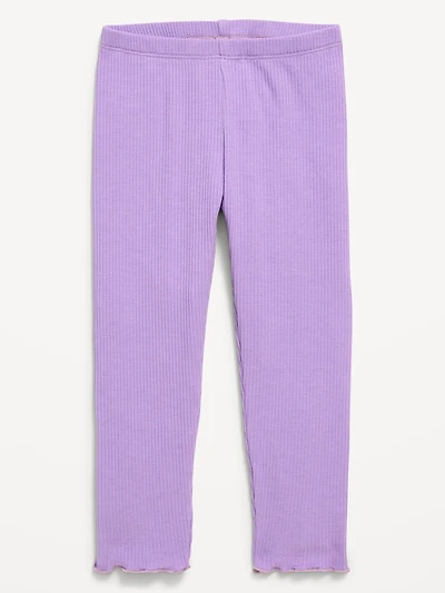 Rib-Knit Full-Length Leggings for Toddler Girls