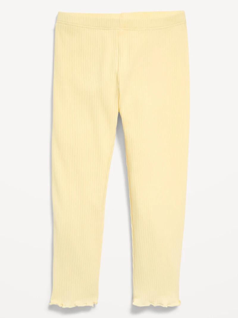 Rib-Knit Full-Length Leggings for Toddler Girls