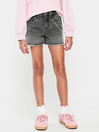 High-Waisted Frayed-Hem Jean Shorts for Girls