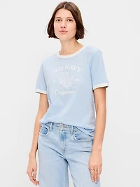 EveryWear Crew-Neck Logo-Graphic Ringer T-Shirt