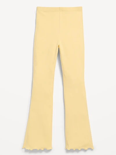 High-Waisted Ribbed Flared Leggings for Girls