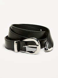 Faux-Leather Western Belt