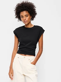 Cap-Sleeve Side-Cinch Top