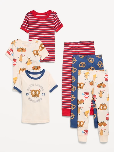 Snug-Fit Graphic Pajama 6-Piece for Toddler & Baby