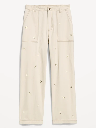 High-Waisted Straight Ankle Pants