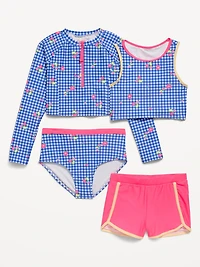 Zip Rashguard Swim 4-Piece for Girls