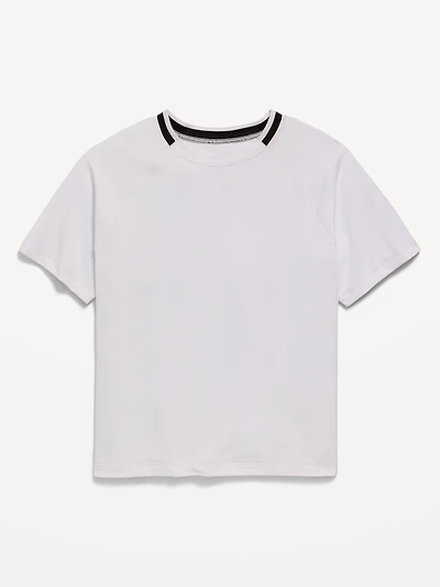Short-Sleeve Textured Mesh Performance T-Shirt for Boys
