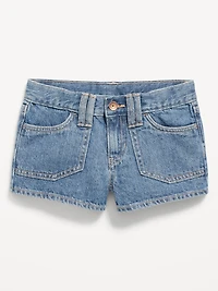 Low-Rise Utility Jean Shorts for Girls
