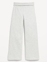 Foldover Jersey Knit Wide-Leg Pants for Girls