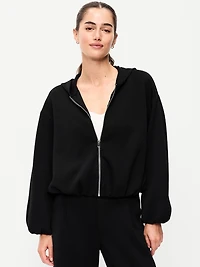 Bounce Fleece Bubble-Hem Hoodie