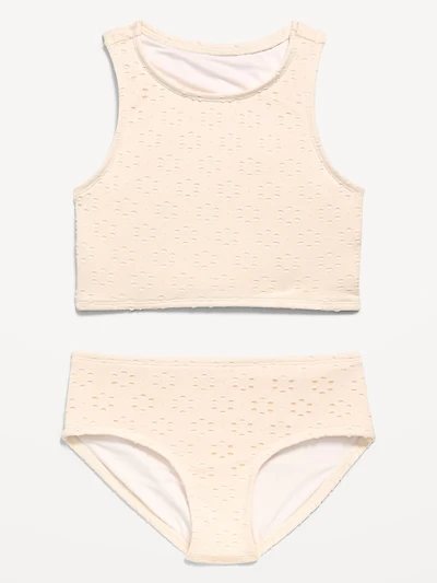 Eyelet Tankini Swim Set for Girls