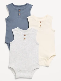 Sleeveless Ribbed Henley Bodysuit 3-Pack for Baby