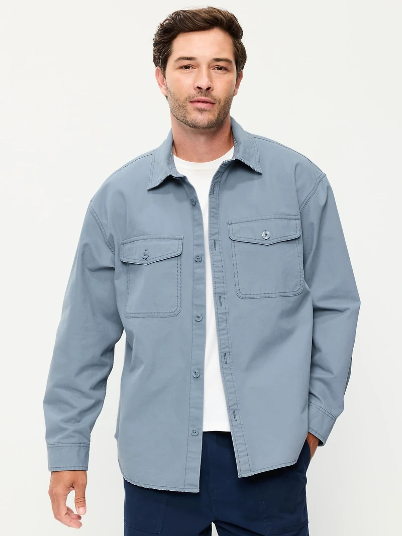 Oversized Canvas Workwear Shirt