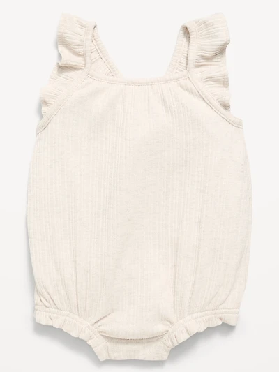 Sleeveless Ruffle-Trim Romper for Baby