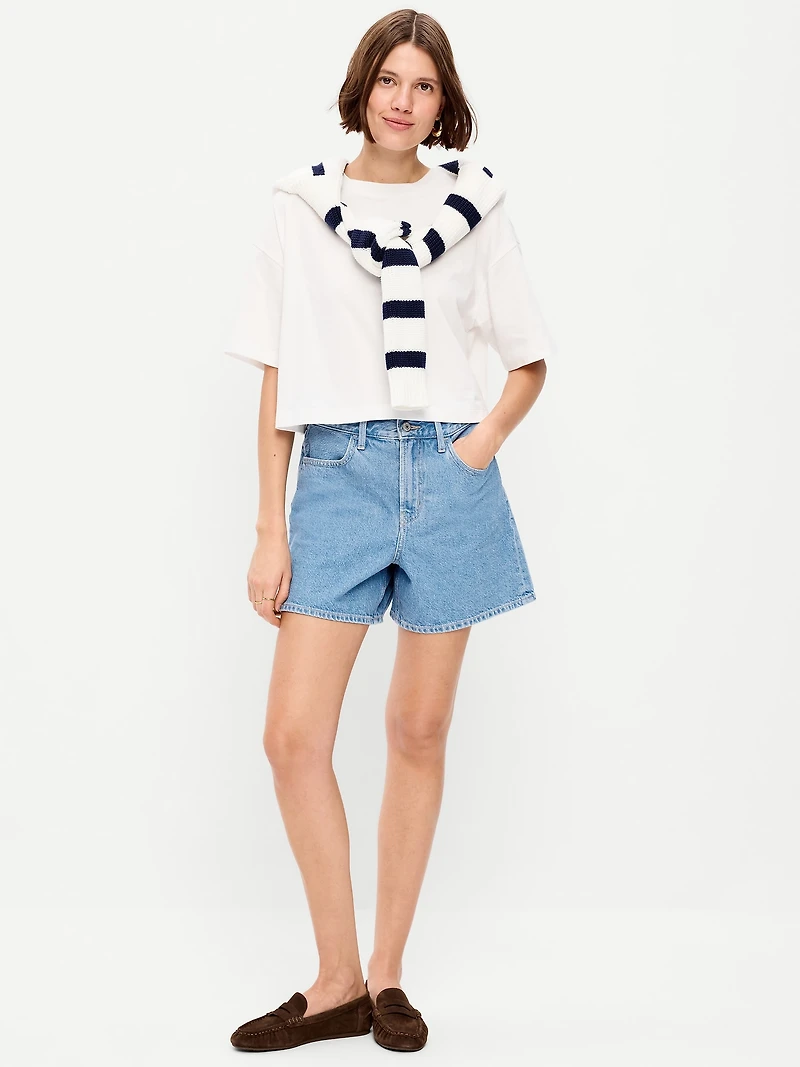 High-Waisted Wow Baggy Jean Shorts - 5-inch inseam