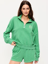 SoComfy Oversized Logo Half-Zip Sweatshirt