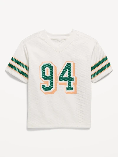Oversized Mesh Graphic Football T-Shirt for Toddler Boys
