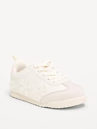 Faux-Leather Lace-Up Sneakers for Toddler Girls