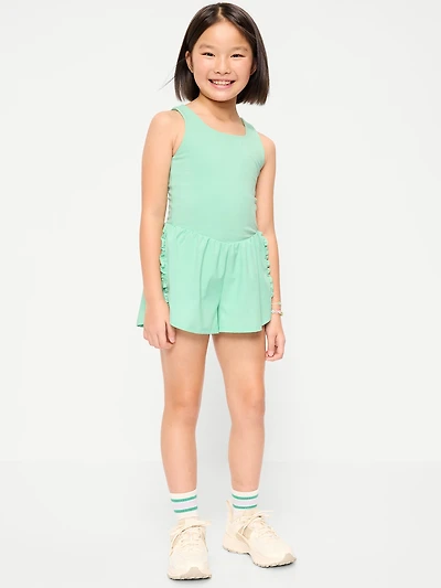 PowerChill Sleeveless Ruffle-Trim Romper for Girls