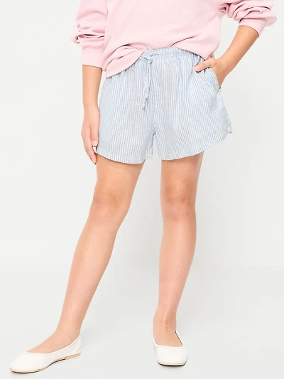 Printed Linen-Blend Shorts for Girls