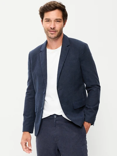 Relaxed Unlined Linen-Blend Blazer
