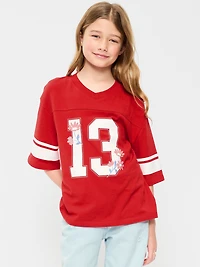 Oversized Football-Style T-Shirt for Girls