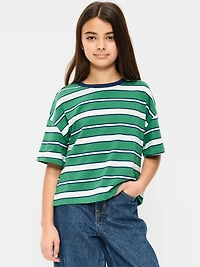 Oversized Short-Sleeve Cropped T-Shirt for Girls