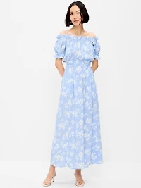 Off-The-Shoulder Boho Maxi Dress