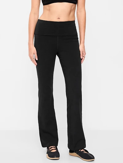 High-Waisted PowerChill Fold-Over Bootcut Leggings
