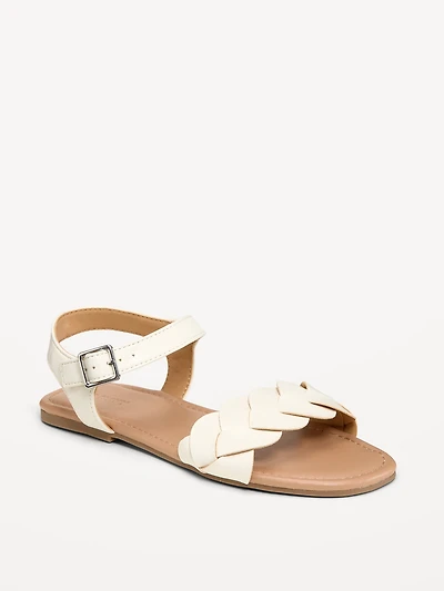 Faux-Leather Braided-Strap Sandals for Girls