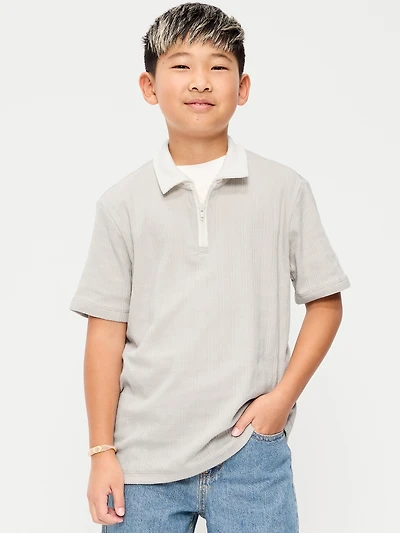Short-Sleeve Quarter-Zip Polo Shirt for Boys