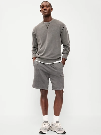 Baggy Garment-Washed Sweat Shorts -- 10-inch inseam