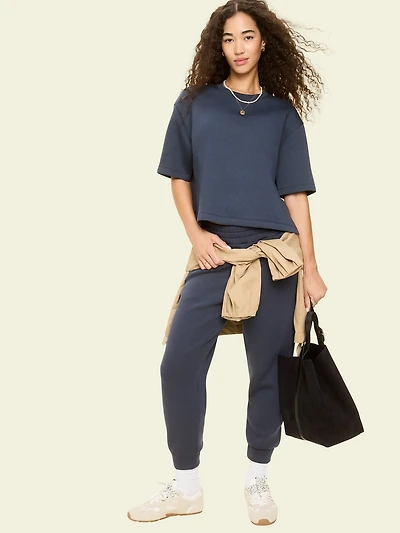 Bounce Fleece Relaxed Short-Sleeve Top