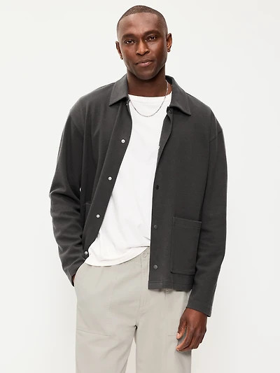 Cropped Loose Utility Shacket