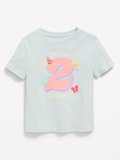 Short-Sleeve Birthday Graphic T-Shirt for Toddler Girls
