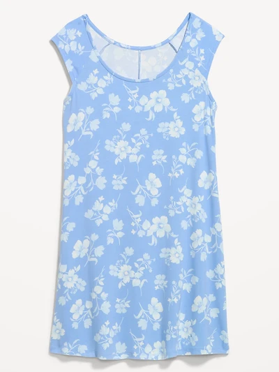 Short-Sleeve Scoop-Neck Mini Dress