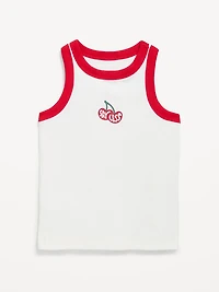 Fitted Ribbed Graphic Tank Top for Girls