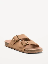 Faux-Suede Double-Strap Slide Sandals for Boys