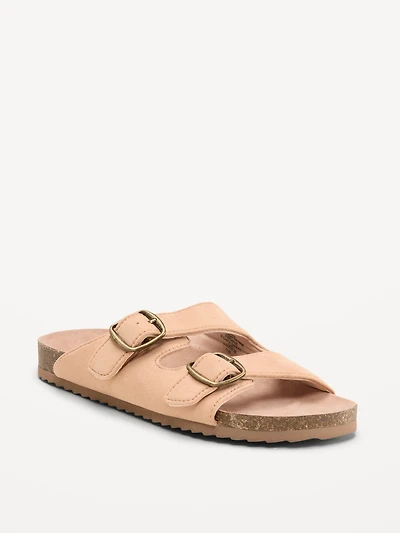 Faux-Suede Double-Strap Slide Sandals for Girls